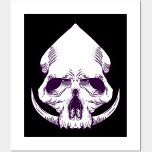 horned skull Posters and Art